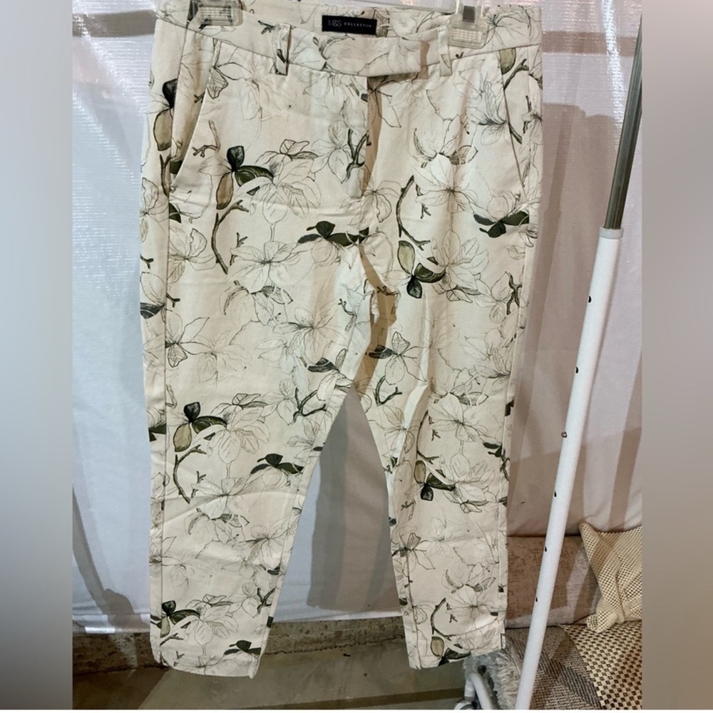 Marks & Spencer floral Cream and Black Chinos for Effortless Style